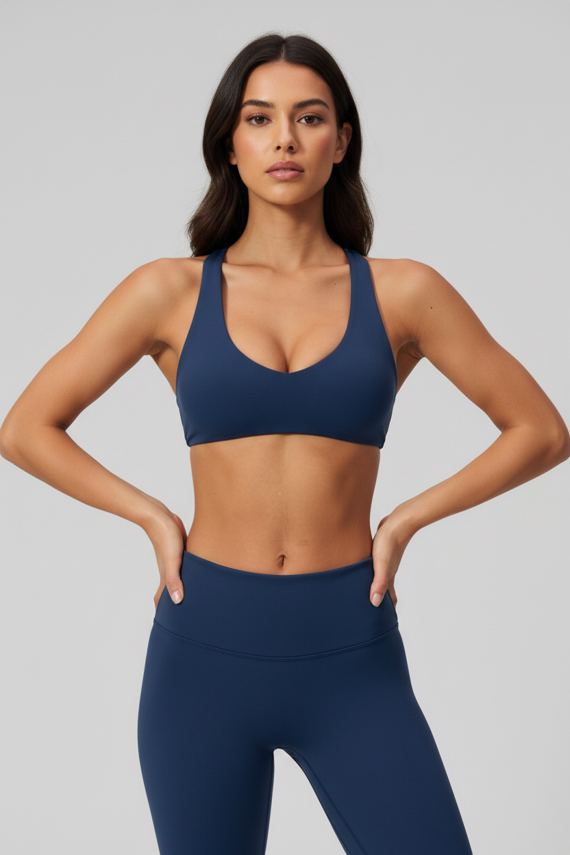 Cross back sports bra women gym wear