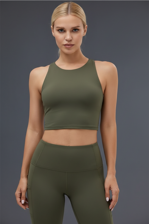 Bonnie Collection Butterluxe High Neck Crop Tank with Racerback