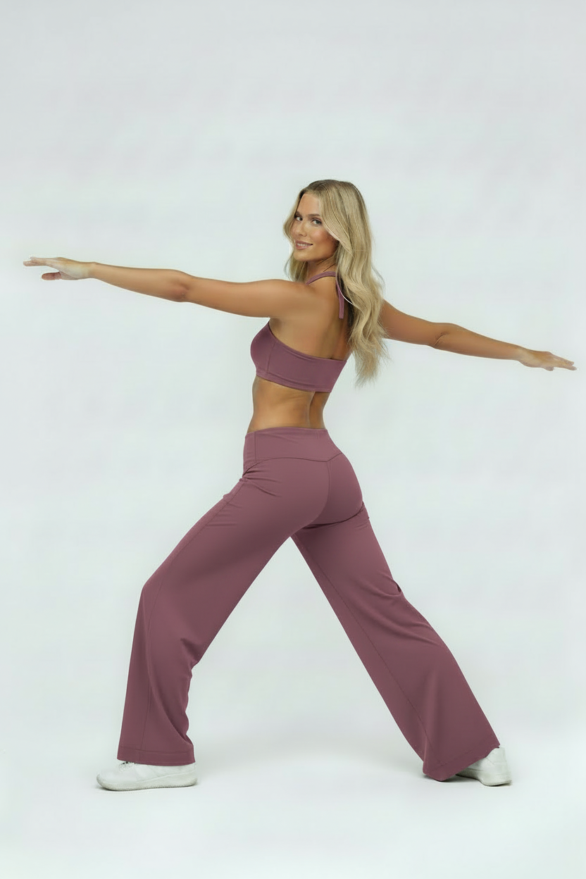 Bonnie Luxe Active Fold-Over Wide Leg Pants