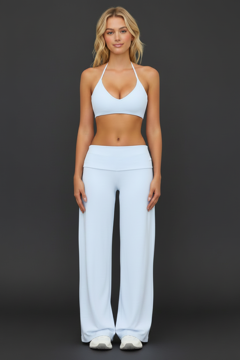 Bonnie Luxe Active Fold-Over Wide Leg Pants