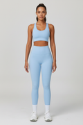 High waisted gym leggings women activewear - Sky Blue