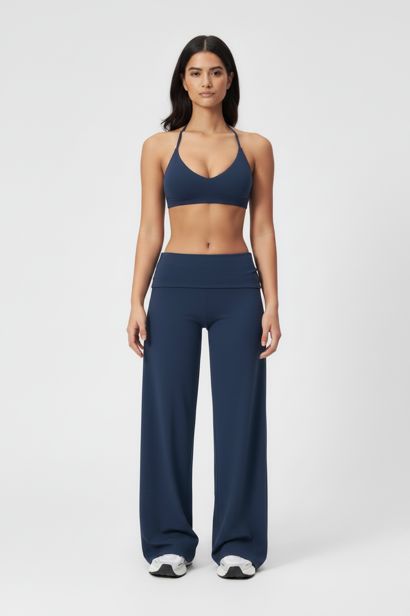 Bonnie Luxe Active Fold-Over Wide Leg Pants