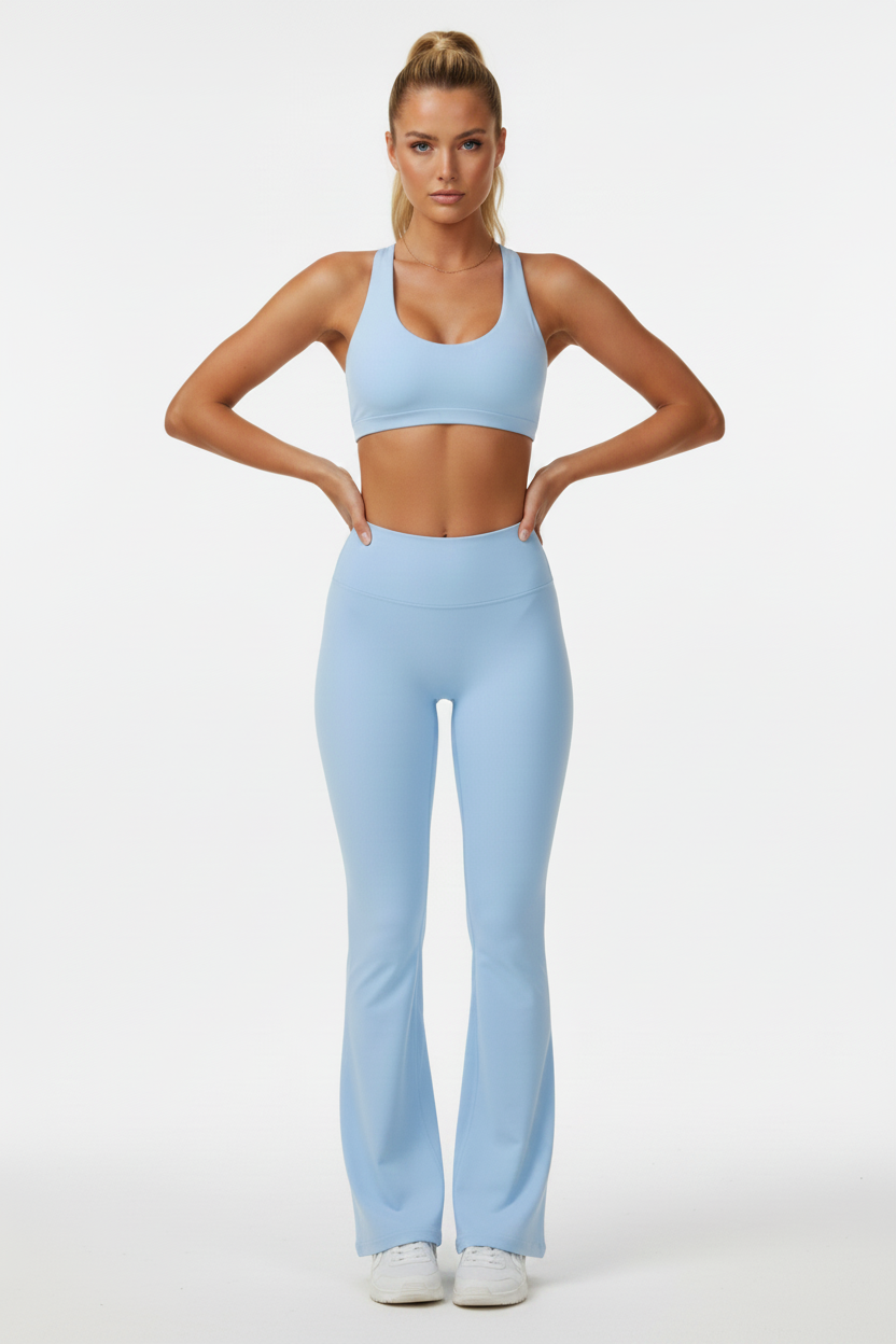 Seamless sports bra women gym activewear - Sky Blue