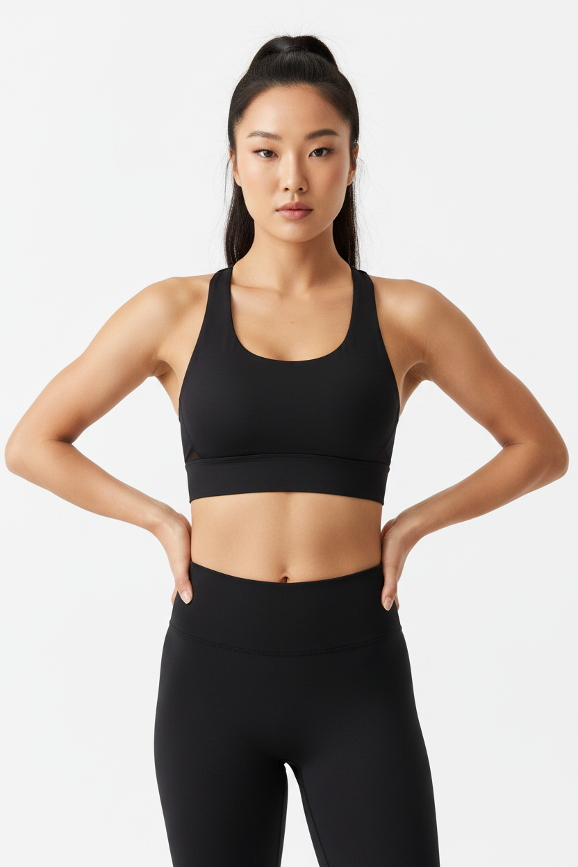 Seamless sports bra women gym activewear Black
